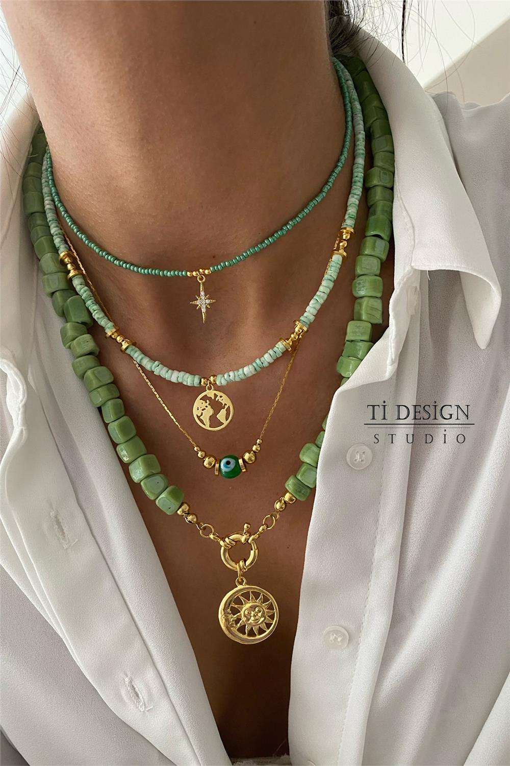 Murano Tasarım Kolye Seti (Tüm Set)