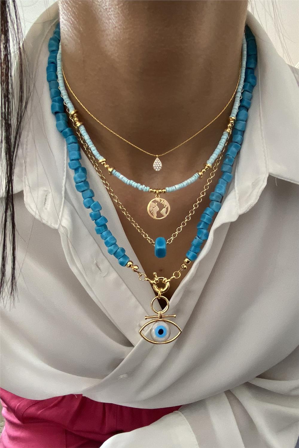 Murano Tasarım Kolye Seti (Tüm Set)