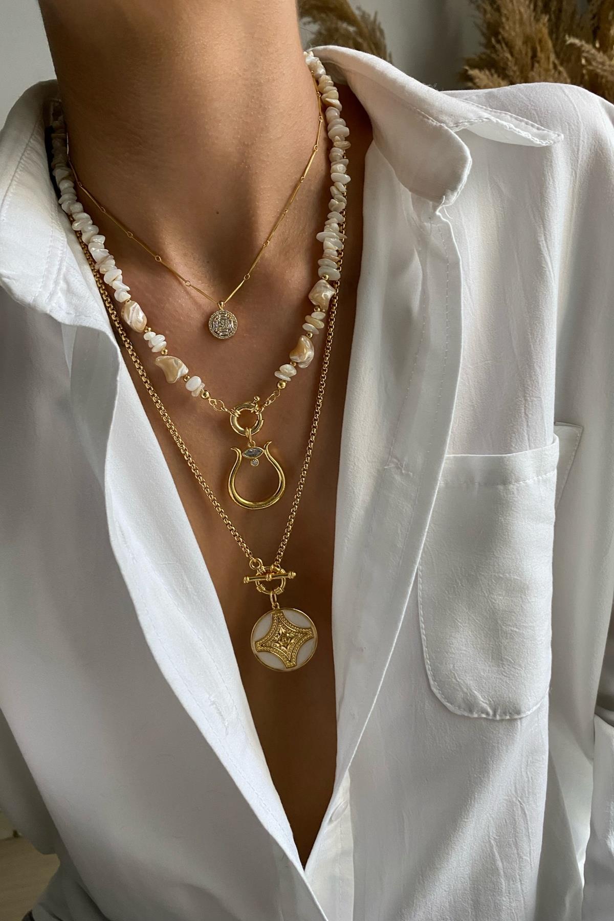 Sedef Taşı Kolye Seti (Tüm Set)