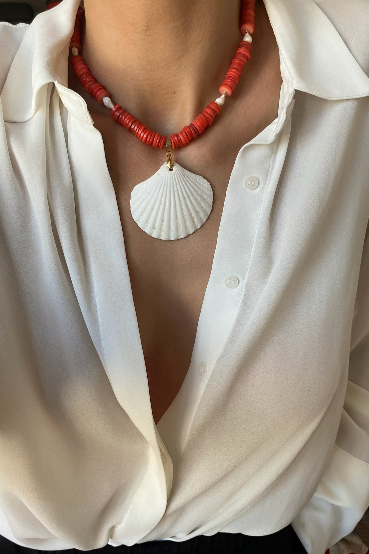 Sedef Taşı Tasarım Kolye