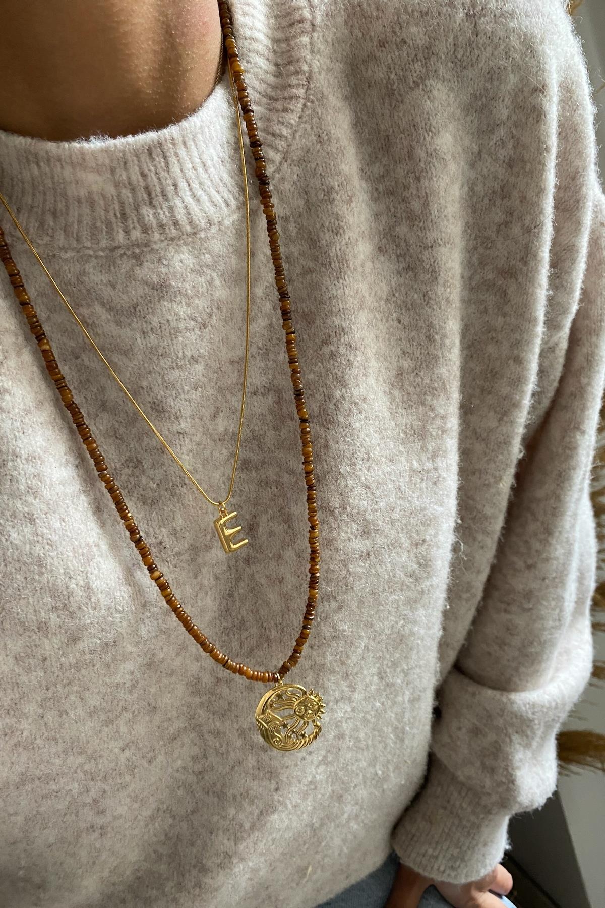 Sedef Taşı Tasarım Kolye Seti (Tüm Set)