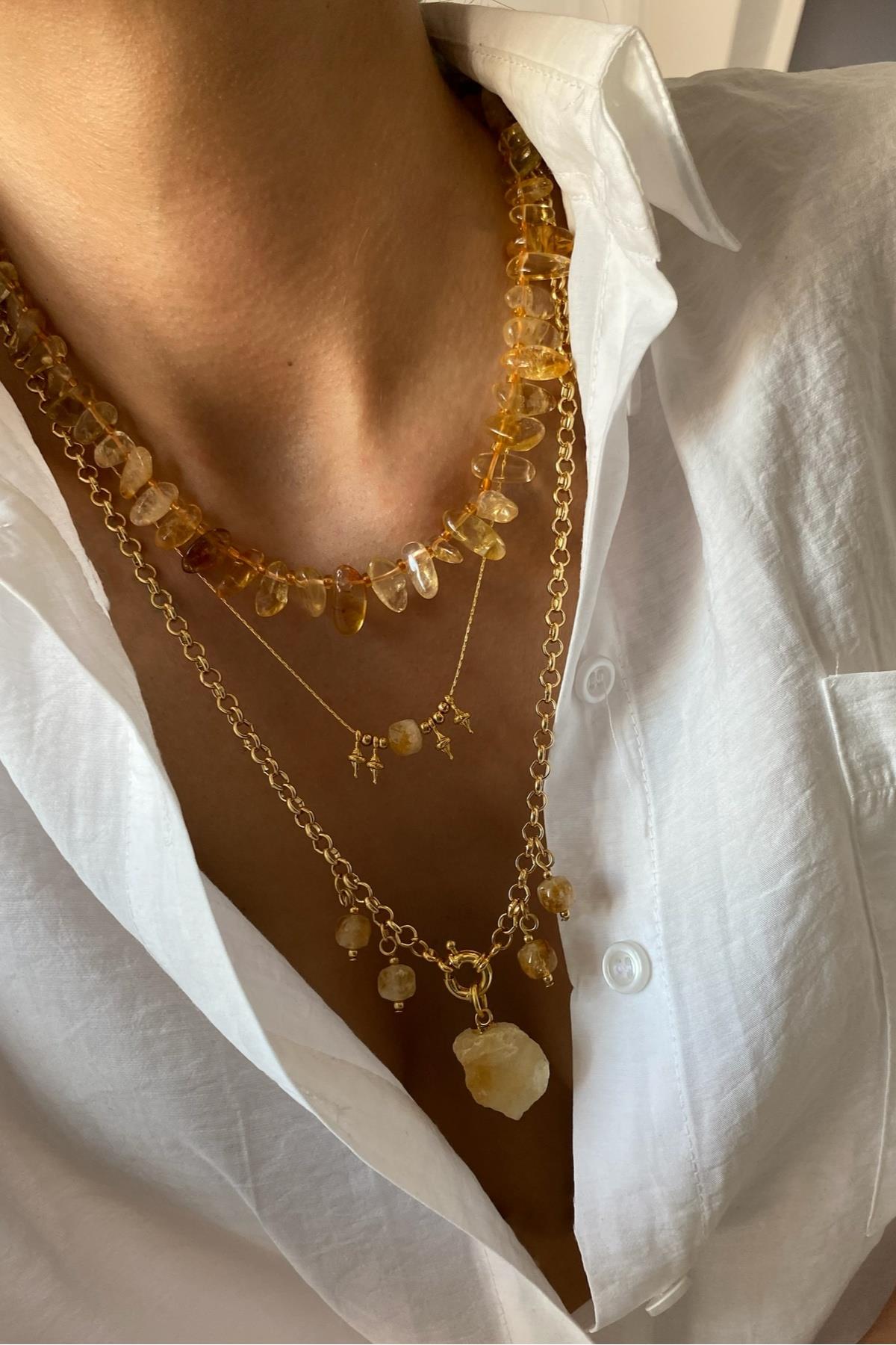 Sitrin Taşı Kolye Seti (Tüm Set)