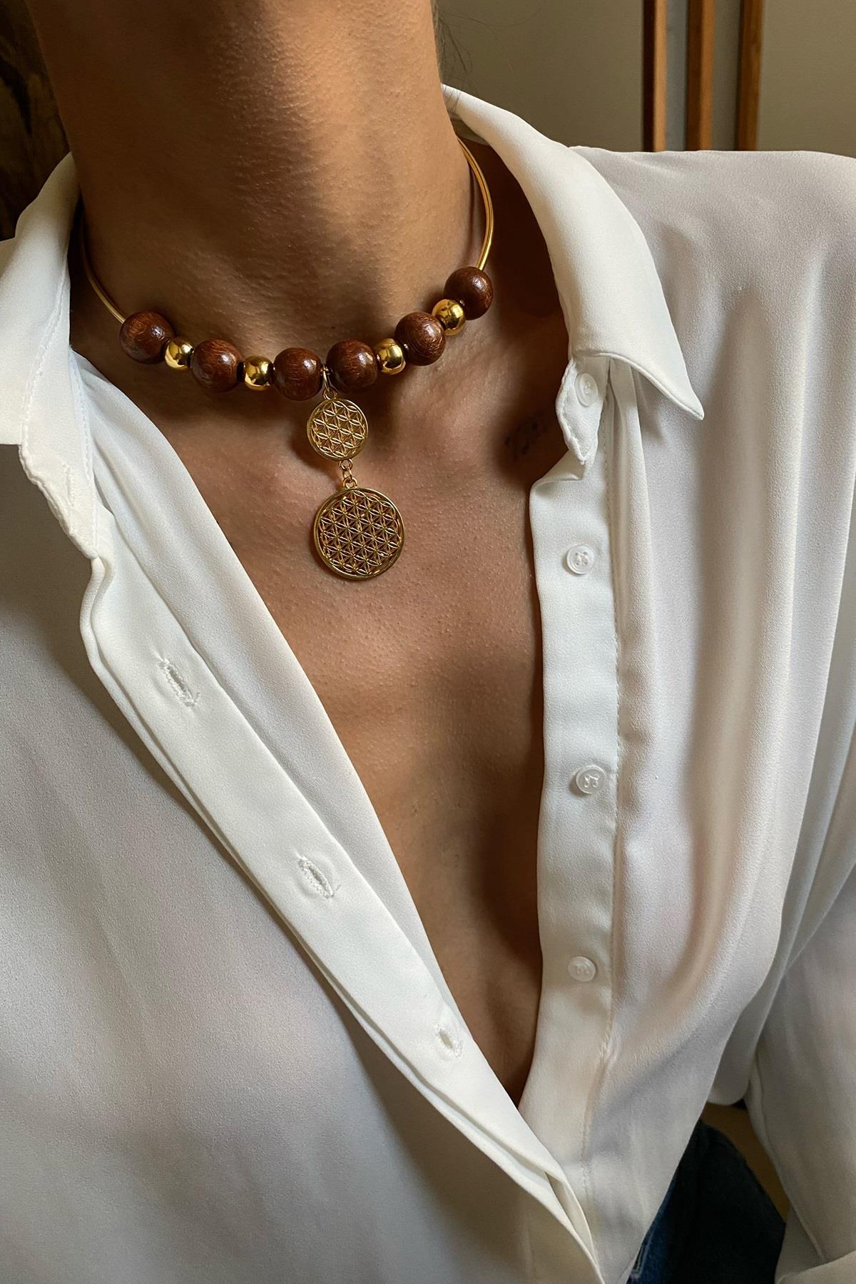 Yaşam Çiçeği Tasma Kolye 