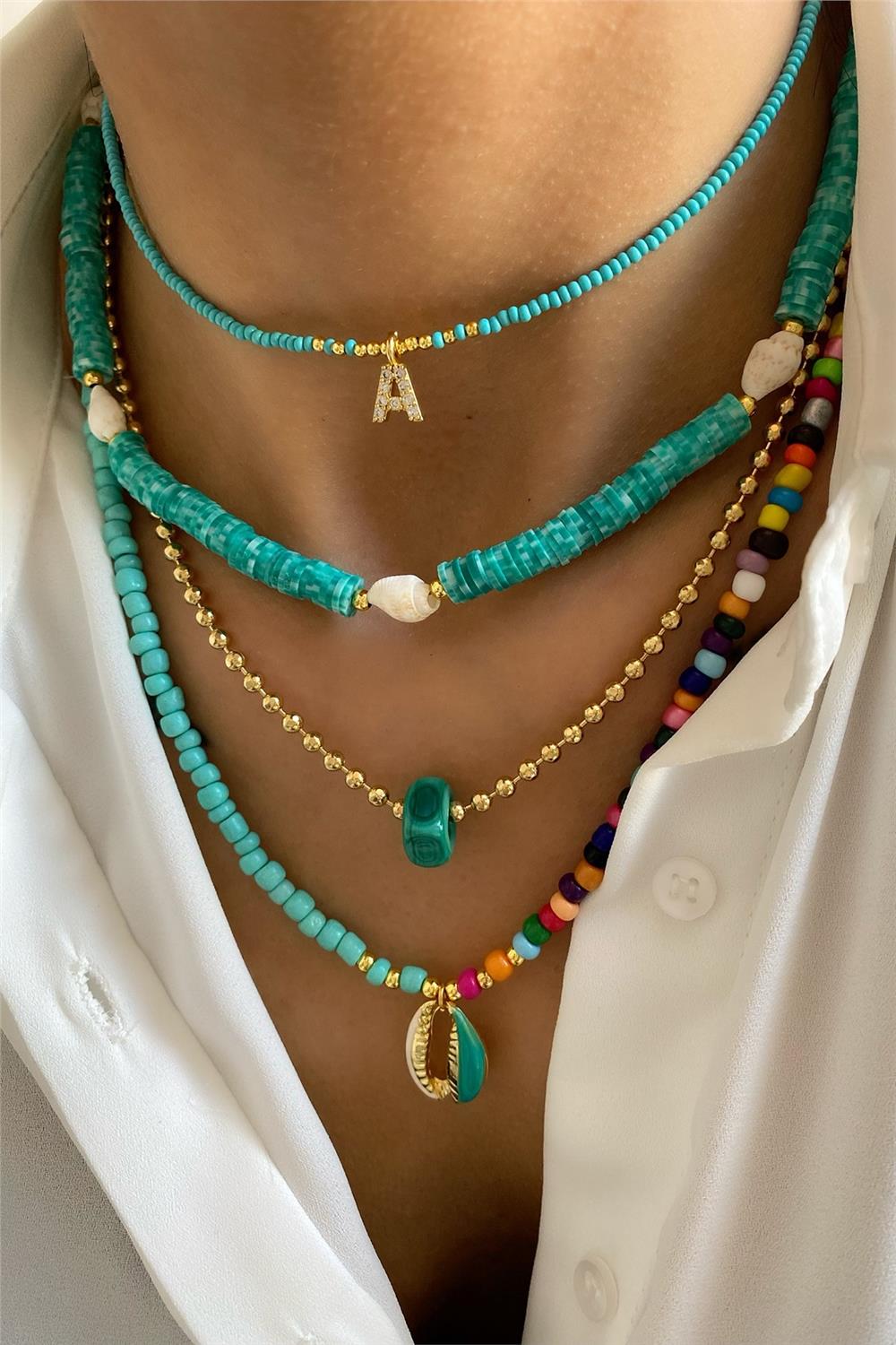 Yeşil Tasarım Kolye Seti (Tüm Set)