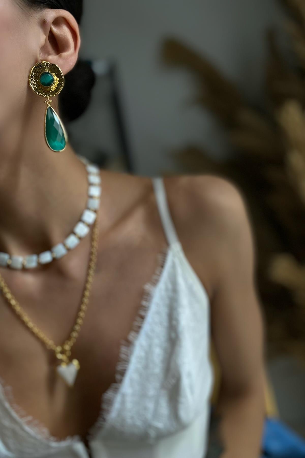 Yuvarlak Astar Kedi Gözü Küpe (Sınırlı Adet)