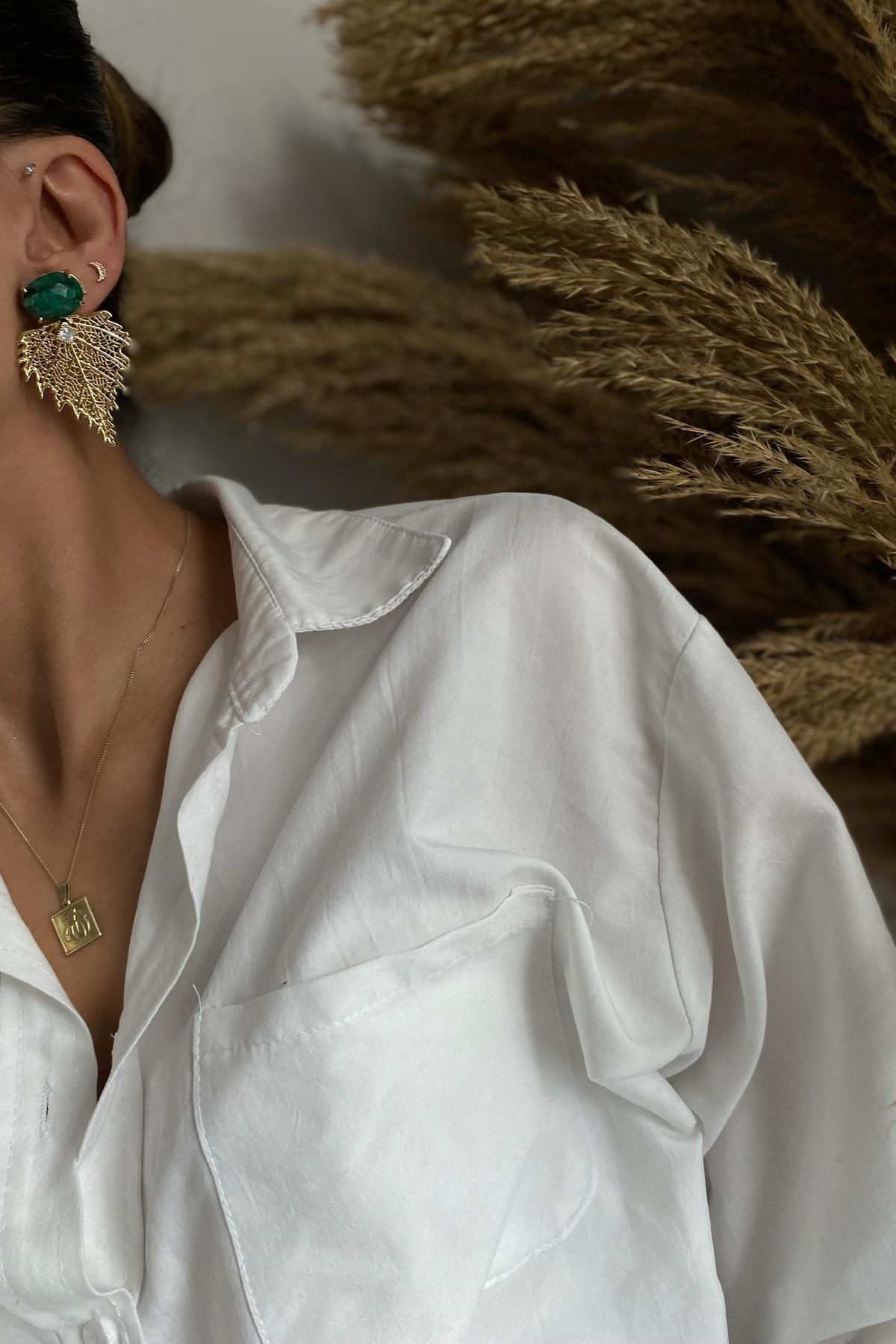 Zümrüt Taşı Tasarım  Küpe 