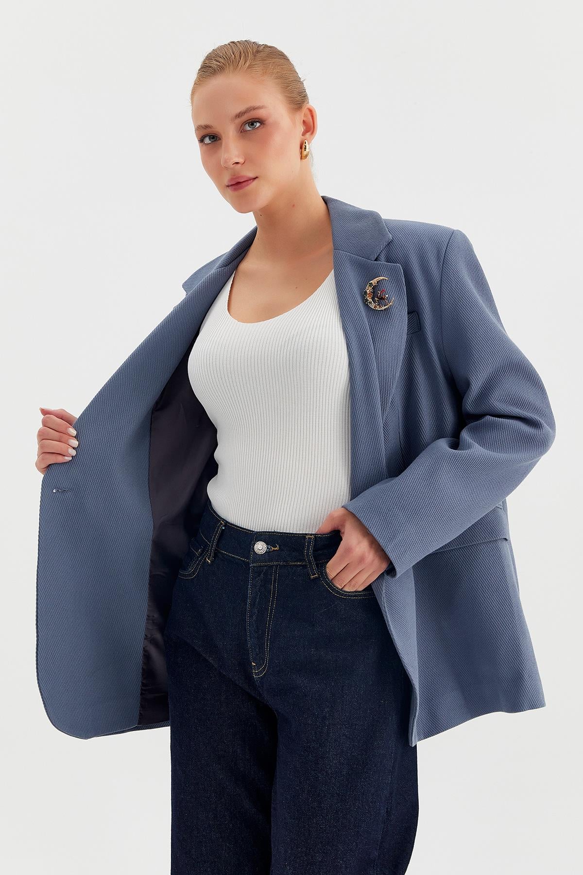 Arka Yırtmaçlı Spor Oversize Ceket