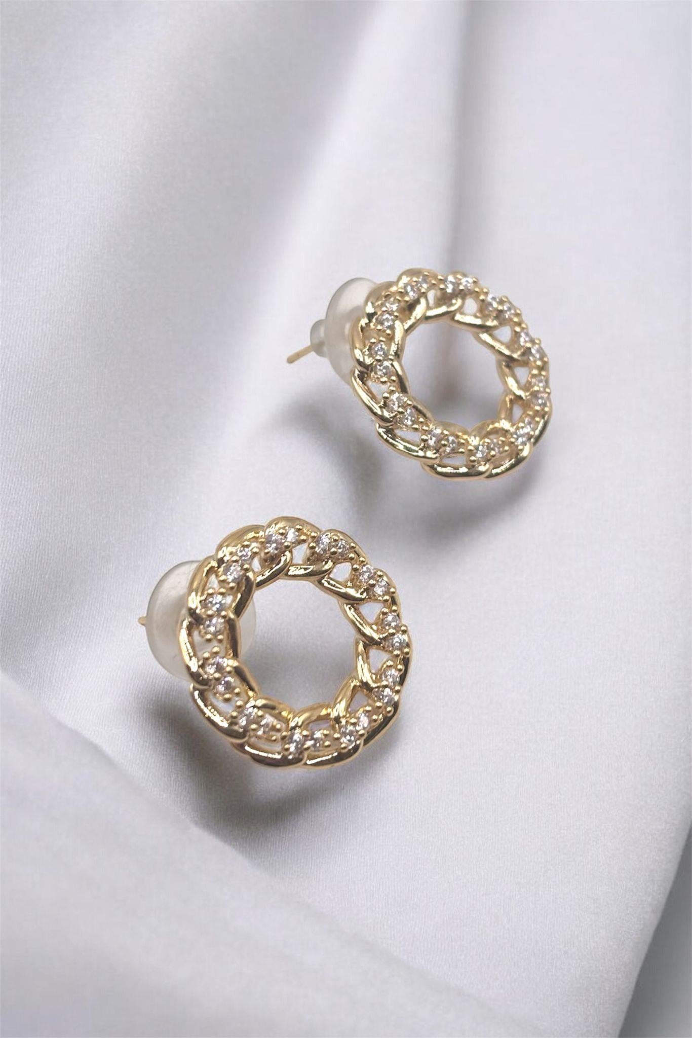 Diamond Telkari Gold Küpe