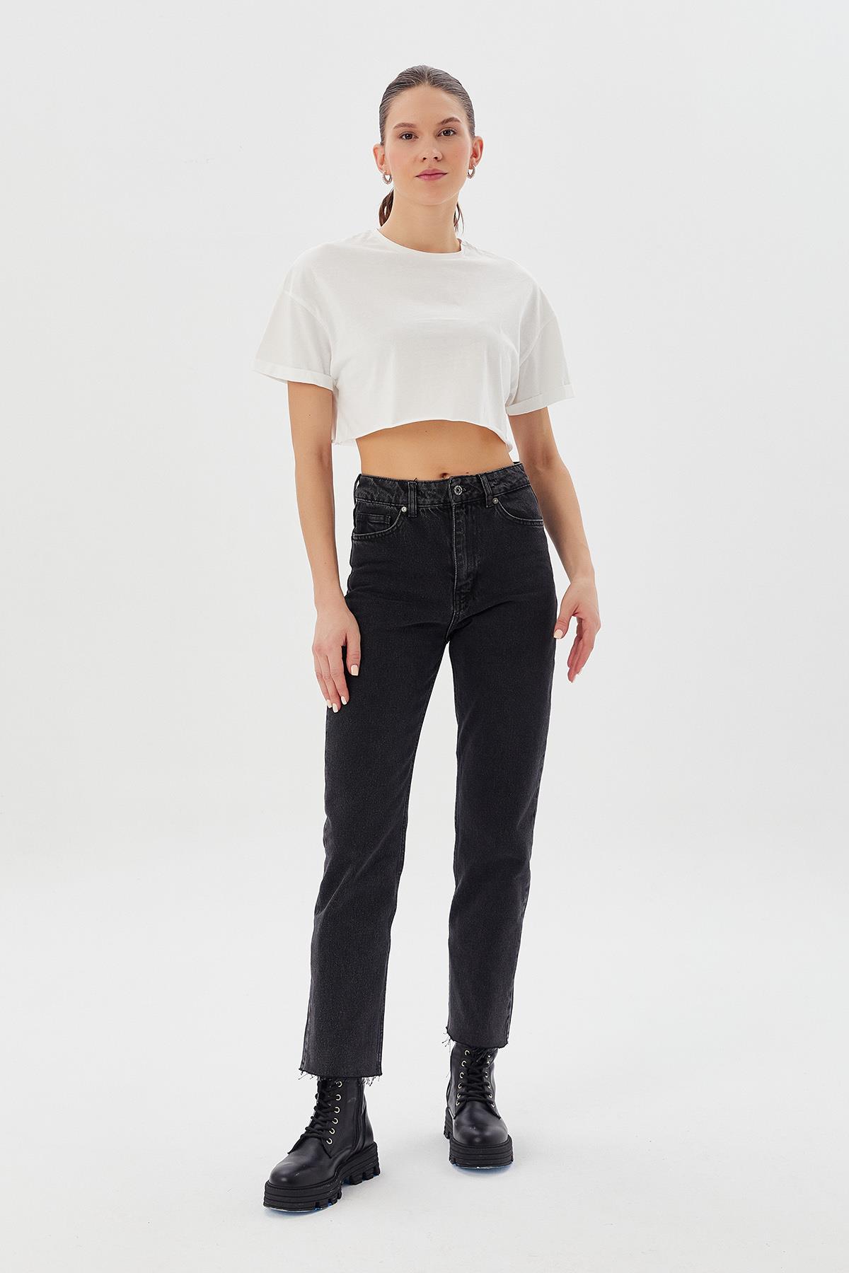Ekru Basic Kadın  Tshirt