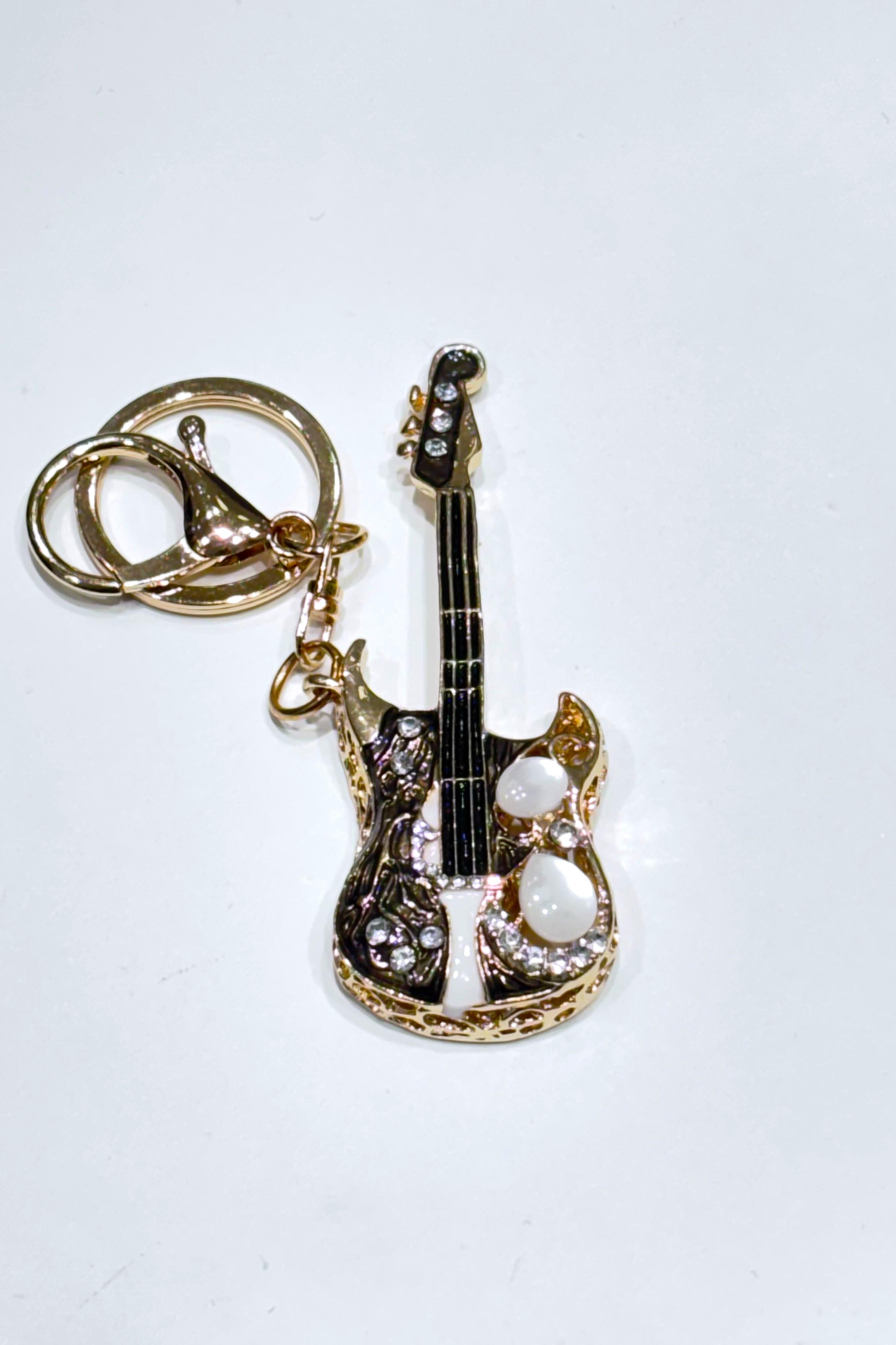 Figürlü Taşlı Anahtarlık Gitar