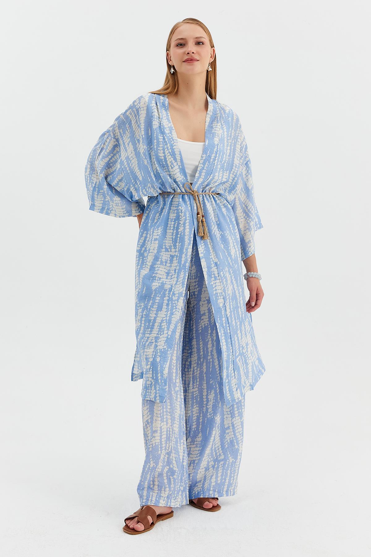 Hasır Kemerli Evpirme Kimono