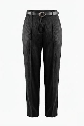 Kemerli Saten Pantolon