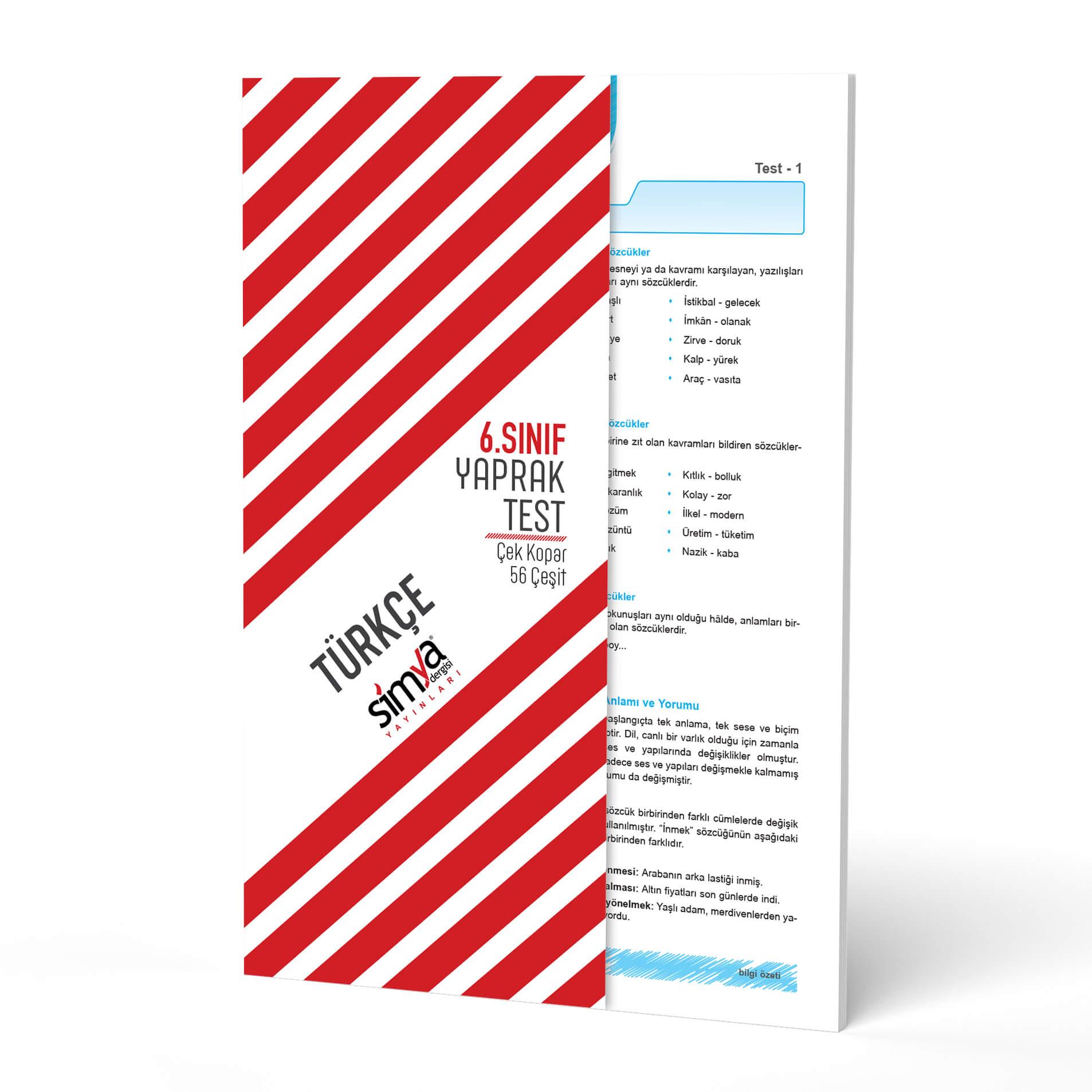 6.Sınıf Türkçe Çek Kopar Test