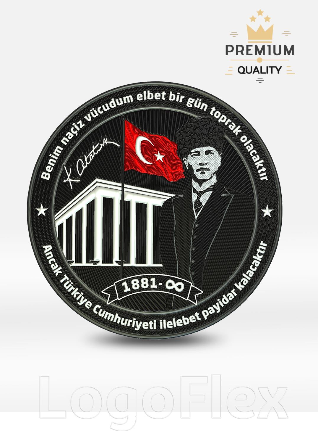 LogoFlexATATÜRK Peç TPU 10 Kasım 9,5 cmLF0190