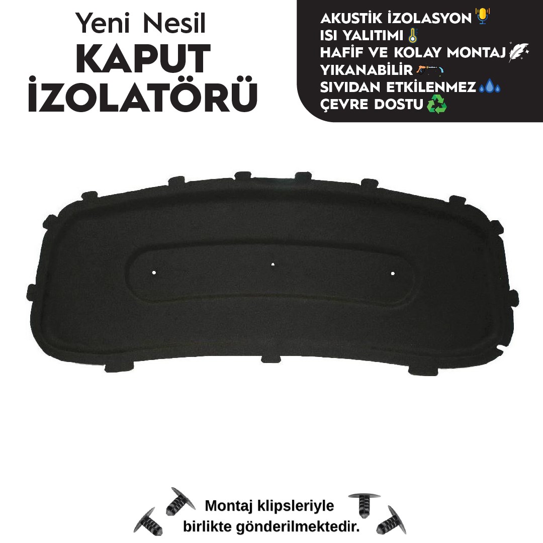 Opel Corsa E Motor Kaput Altı izolatörü (2015-2020 Arası)