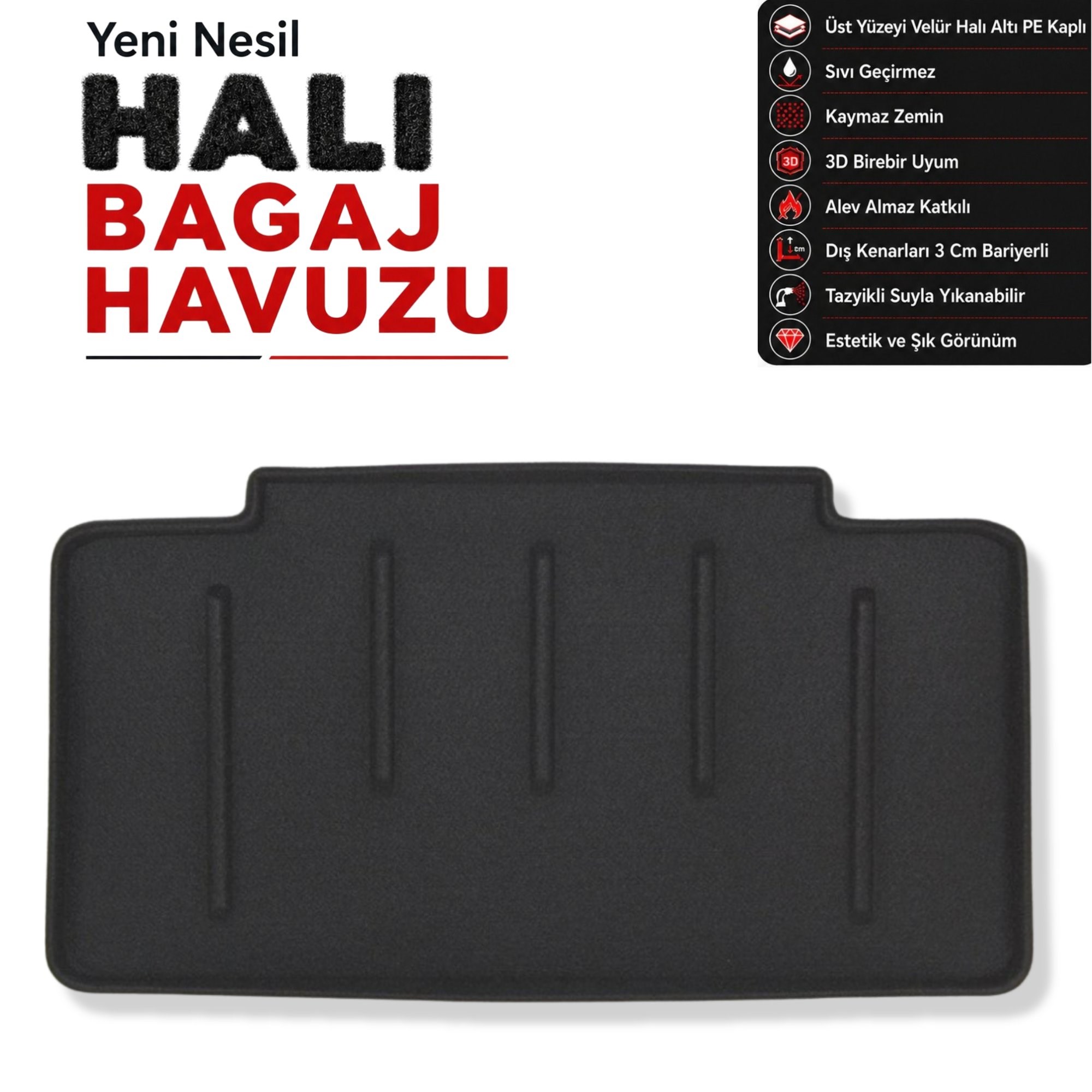 Mini Cooper 5 kapı Halı Bagaj Havuzu (2014-2018)