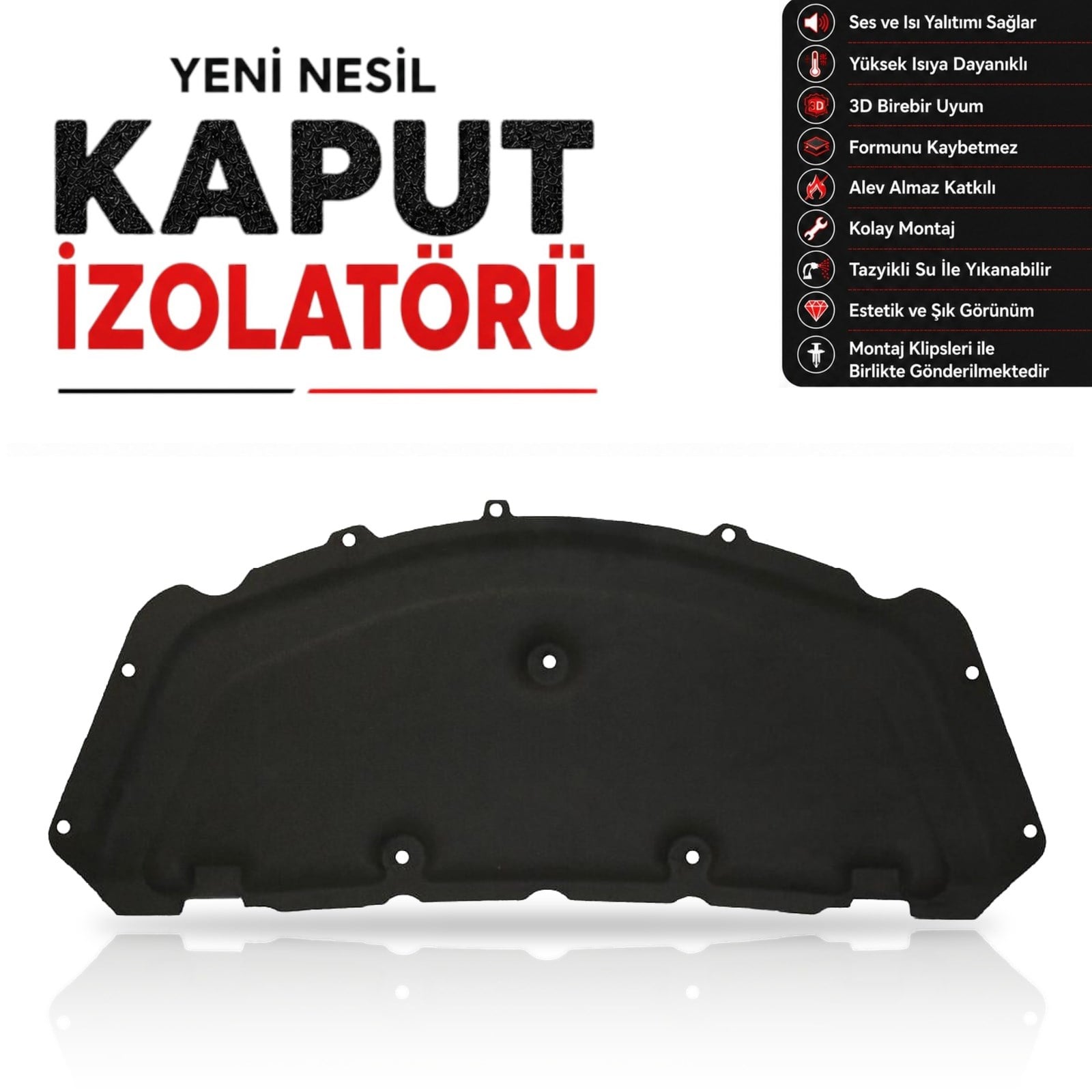 Opel Corsa D Motor Kaput Izolatörü (2007-2014) Arası