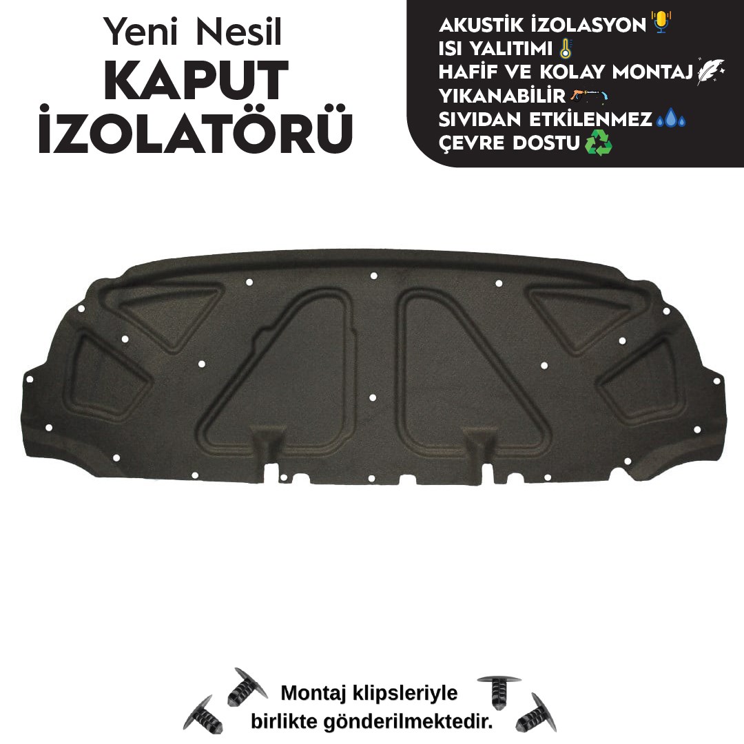 Fiat Doblo 2 Kaput İzolatörü (2006-2012 Arası) - (Geniş Aile Hariç)