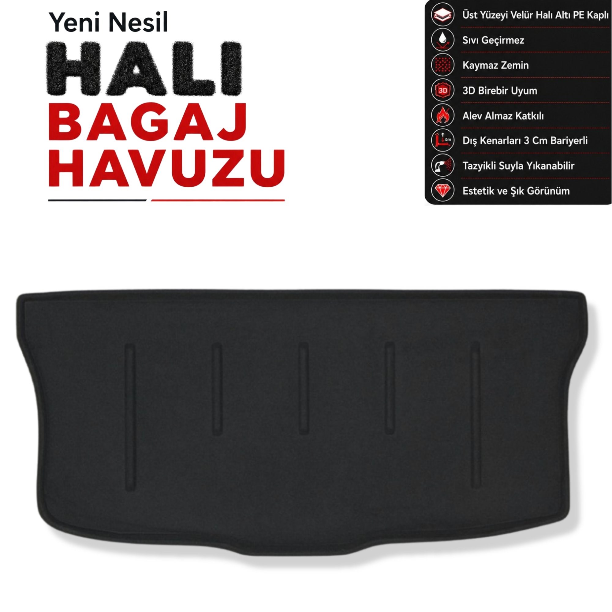 Peugeot 107 Halı Bagaj Havuzu (2005-2014 Arası)