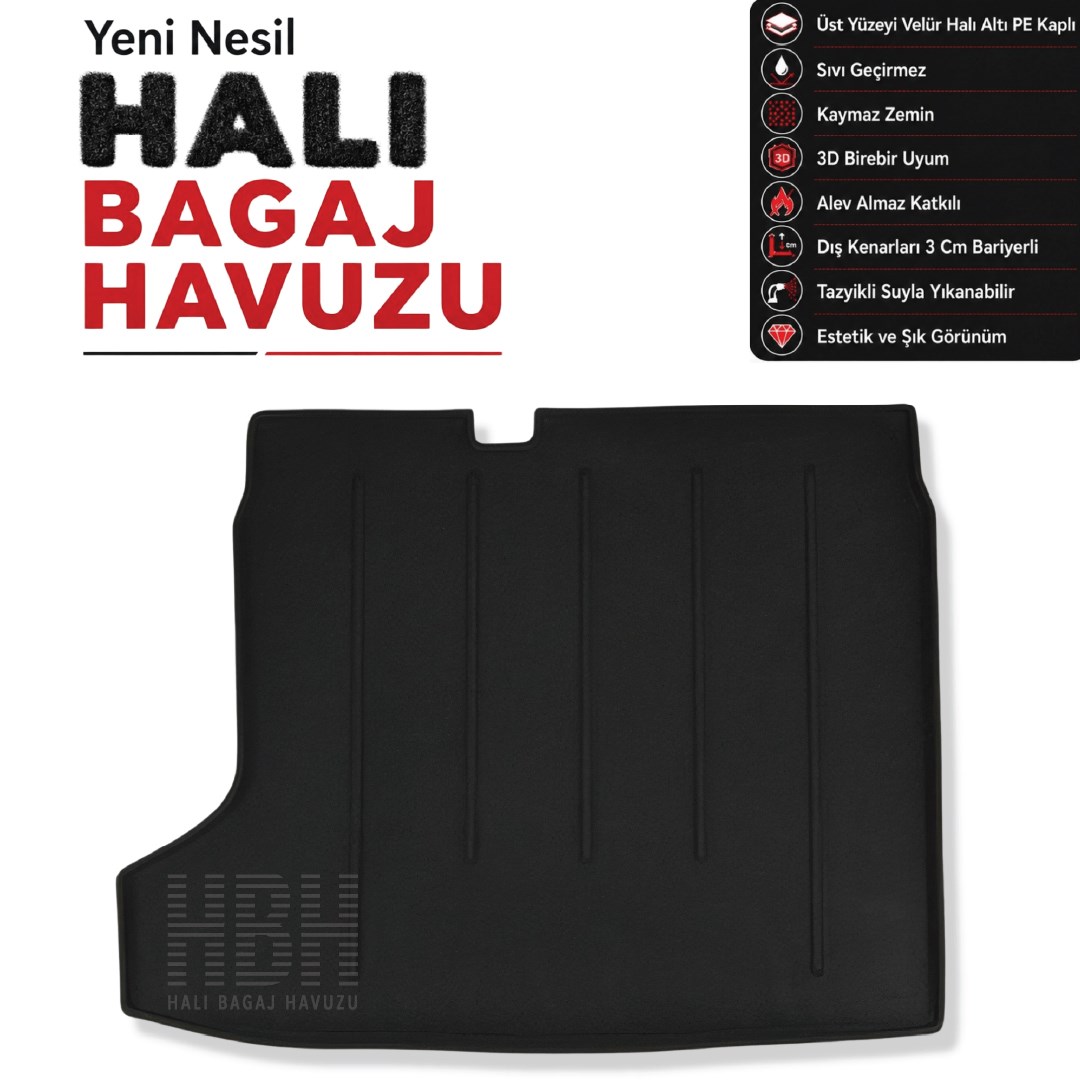 Peugeot 508 Sedan Ses Sistemli Halı Bagaj Havuzu (2011 - 2019 Arası)