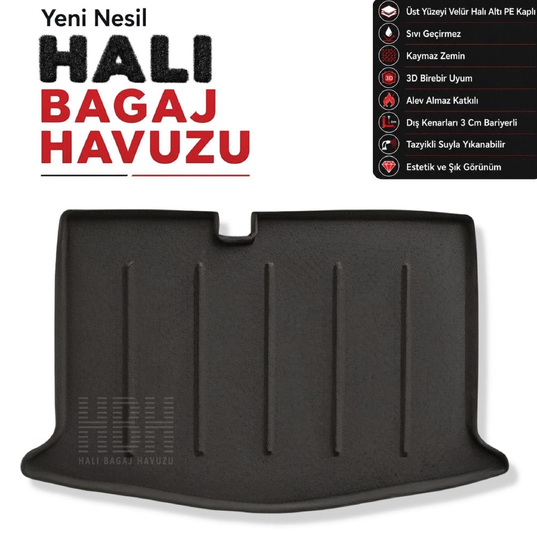 Nissan Micra K14 Halı Bagaj Havuzu (2016-2023 Arası)