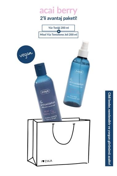 Acai Berry Misel Yüz Temizleyeci Scrub Jel 200ml + Acai Berry Tonik 200 ml 2li Set