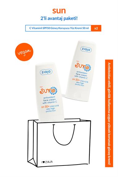 ZIAJASHOP - Ziaja - Antioksidan C Vitaminli SPF50 Güneş Koruyucu Yüz Kremi 2'li Avantaj Paketi