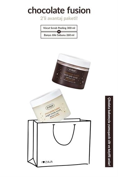 Çikolatalı Şeker Vücut Peelingi 300 ml + Çikolatalı Jel Banyo Sabunu 260 ml 2li Set