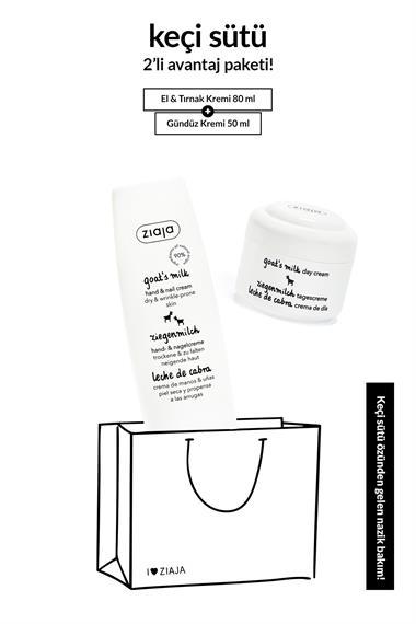 Keçi Sütü Gündüz Yüz Kremi 50ml + El ve Tırnak Kremi 80ml 2li Avantaj Paketi