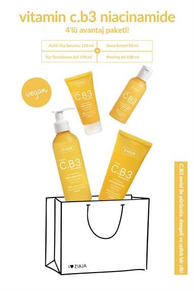Vitamin C + B3 Niacinamide Leke Karşıtı ve Ton Eşitleyici Gece Flash Effect Yüz Bakım Rutini 4lü Fırsat Seti - Temizleme Jeli + Asitli Tonik + Scrub Jel + Gece Kremi