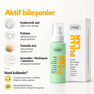 Ziaja Pullulan Yaşlanma Karşıtı Işıltı Veren Gündüz Serumu 50 ml