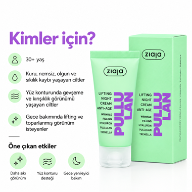 Ziaja Pullulan Yaşlanma Karşıtı Lifting Gece Kremi 50 ml