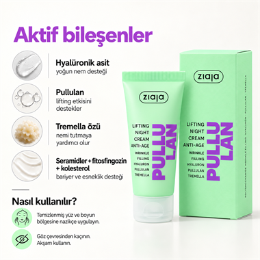 Ziaja Pullulan Yaşlanma Karşıtı Lifting Gece Kremi 50 ml
