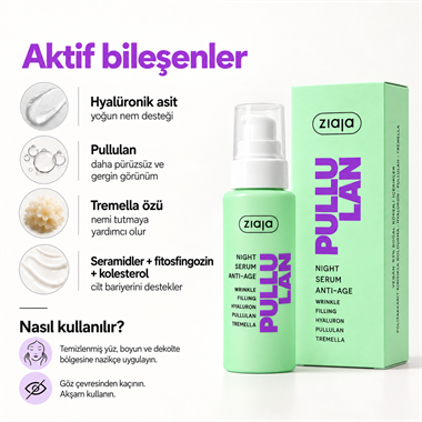 Ziaja Pullulan Yaşlanma Karşıtı Gece Serumu 50 ml