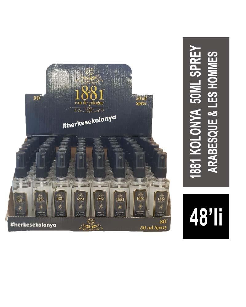 1881 - 1881 Kolonya 50ml Sprey Arabesque & Les Hommes 48'li Paket