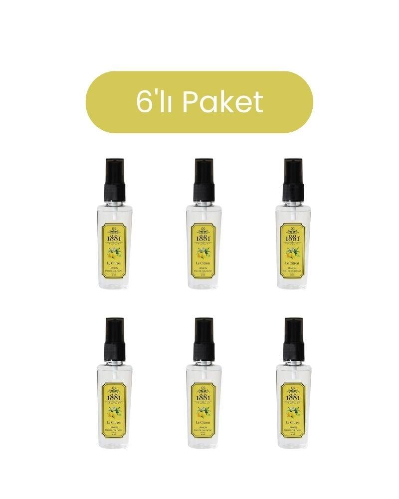 1881 - 1881 Kolonya 50ml Sprey Le Citron Lemon 6'lı Paket