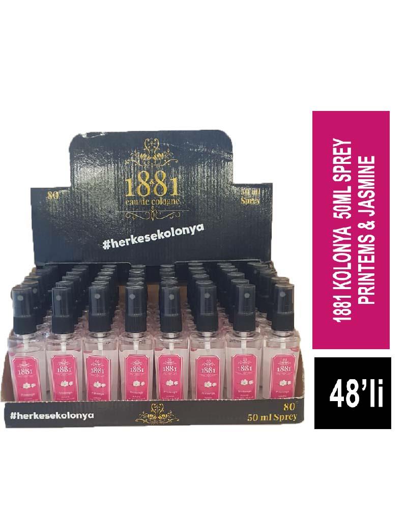 1881 - 1881 Kolonya 50ml Sprey Printems & Jasmine 48'li Paket