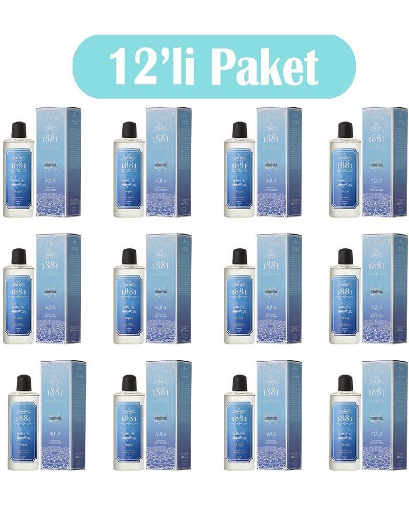 1881 - 1881 Kolonya 250ml Cam Aqua & Les Hommes-Yeni Tasarım 12'li Paket