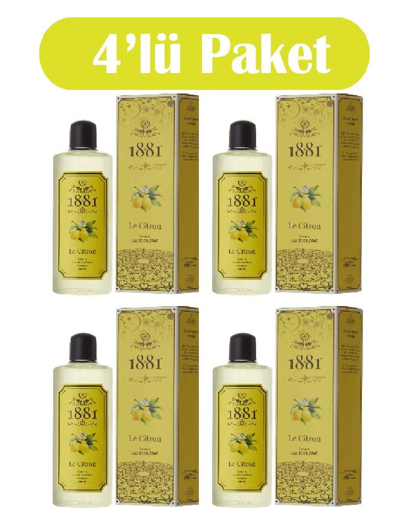 1881 - 1881 Kolonya 250ml Cam Le Citron & Lemon 4'lü Paket