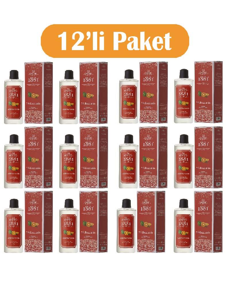 1881 - 1881 Kolonya 250ml Cam Mediterranee & Mandarine 12'li Paket