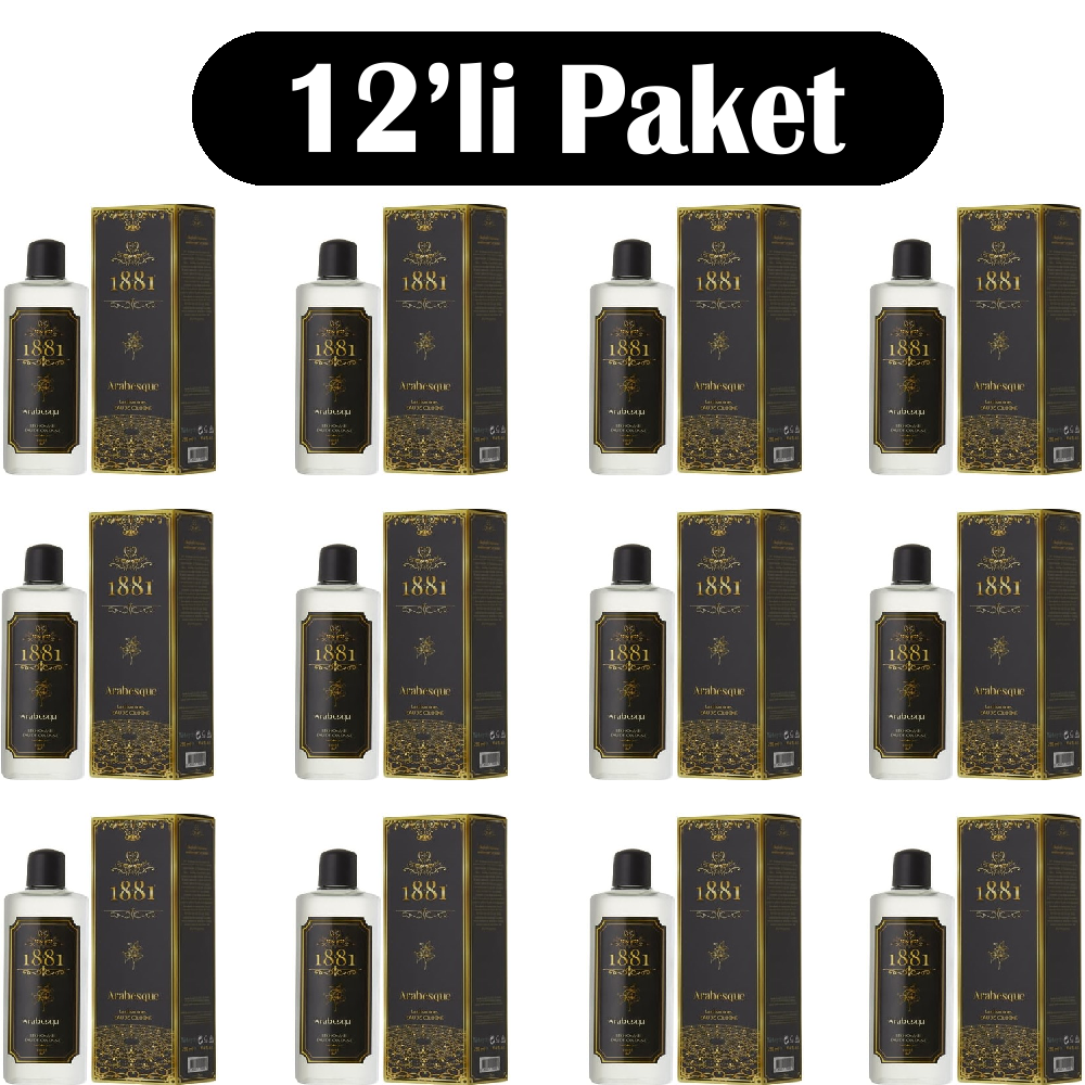 1881 Kolonya 250ml Cam Arabesque & Les Hommes 12'li Paket	