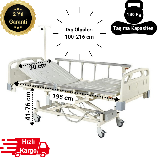 3 motorlu hasta karyolası