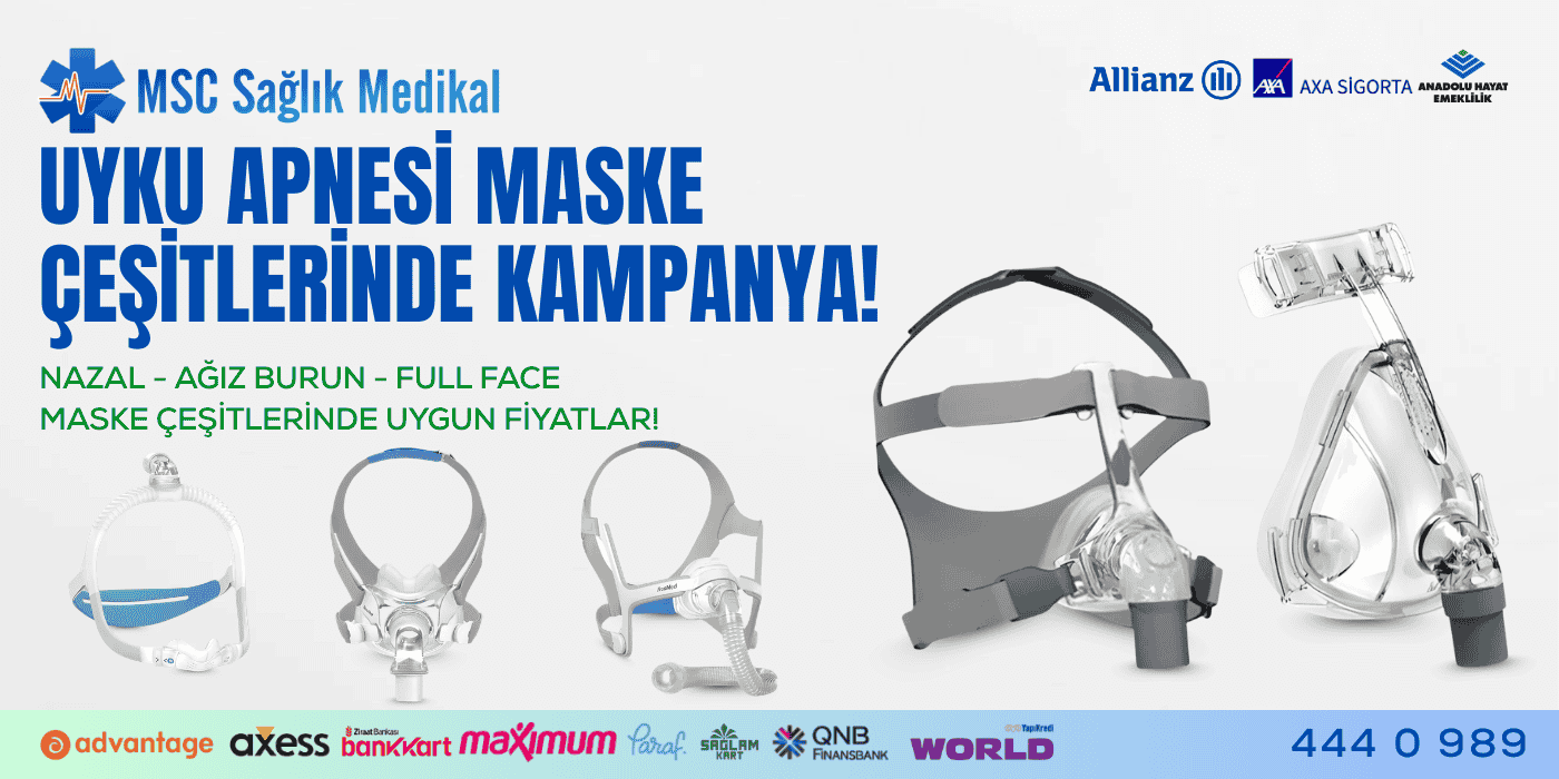 uyku apnesi, oksijen konsantiratörü maskeleri Msc Medikal'de