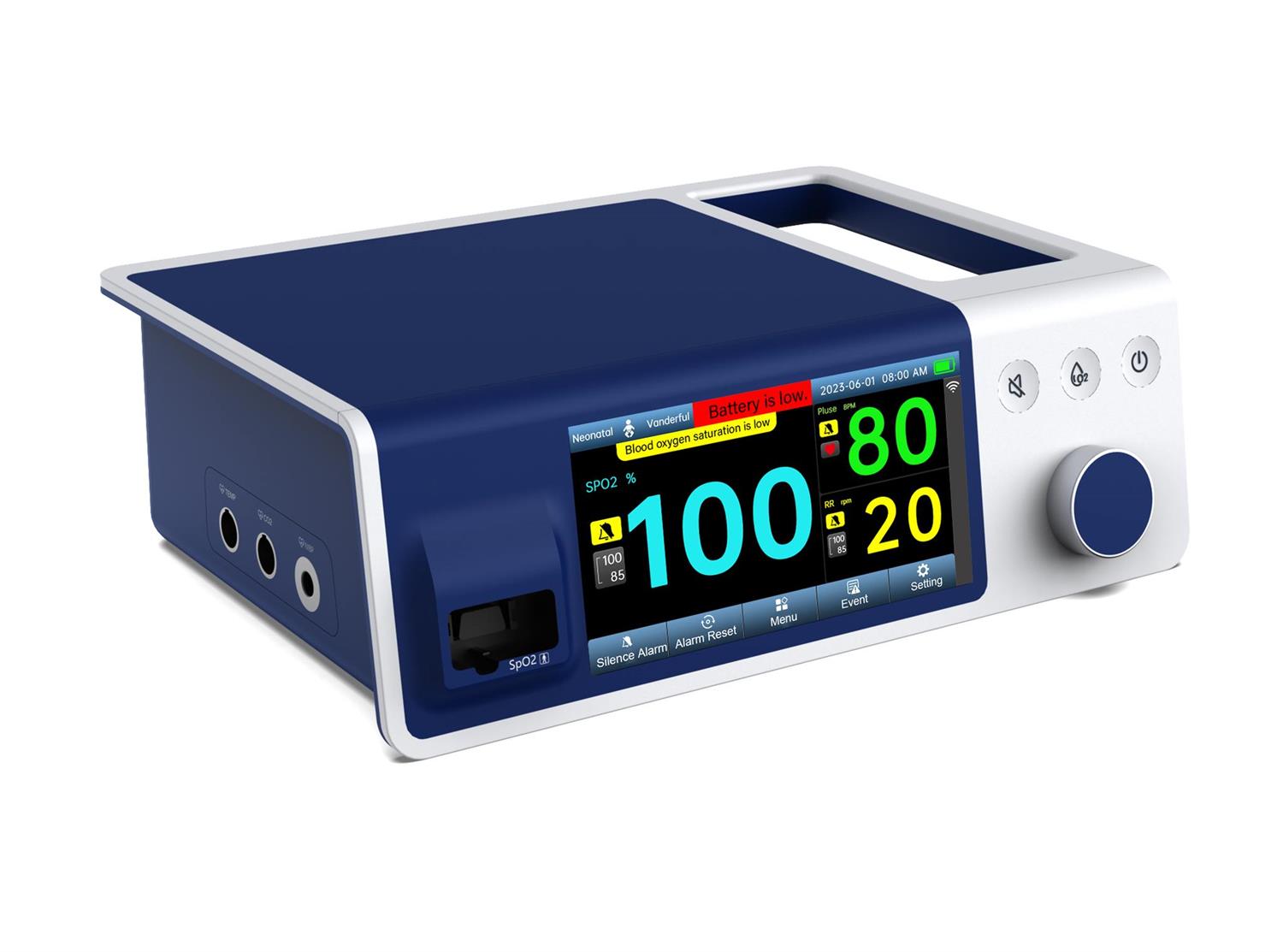 Oxisense Bebeklere Özel Masa Tipi Sarjlı-Alarmlı PulseOksimetre