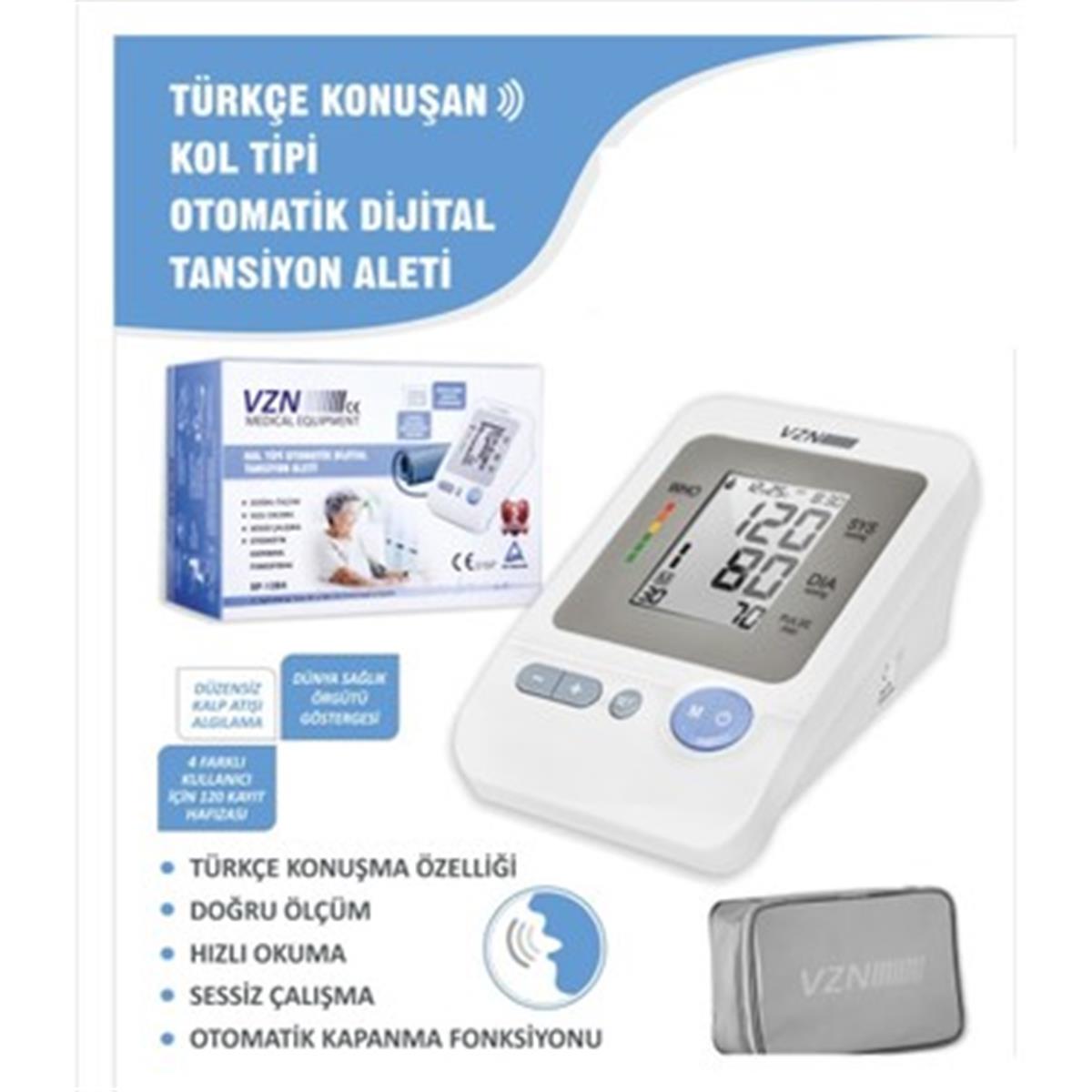 VZN Türkçe Konuşan Kol Tipi Dijital Tansiyon Aleti DBP-1334
