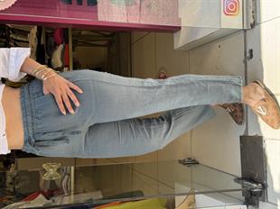 %100 Keten Paça Detaylı Pantolon Yeşil