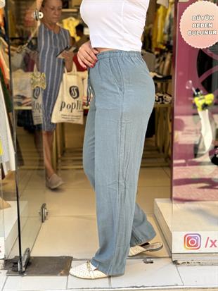 %100 Keten Pantolon