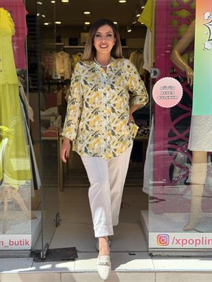 %100 Pamuk İnce Gabardin Pantolon Krem