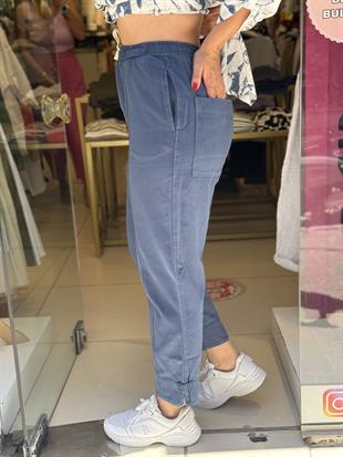 %100 Pamuk İnce Gabardin Pantolon Lacivert