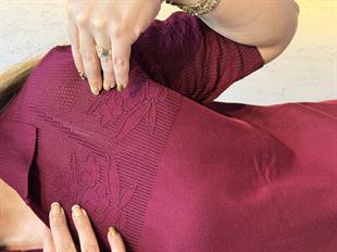 Ajur Detaylı Merserize Bluz Bordo